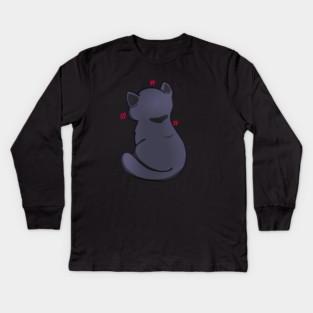 Kawaii Angry Cat from the backside, Cat Love Kids Long Sleeve T-Shirt