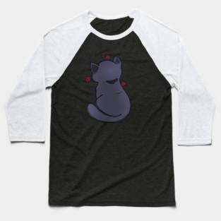Kawaii Angry Cat from the backside, Cat Love Baseball T-Shirt