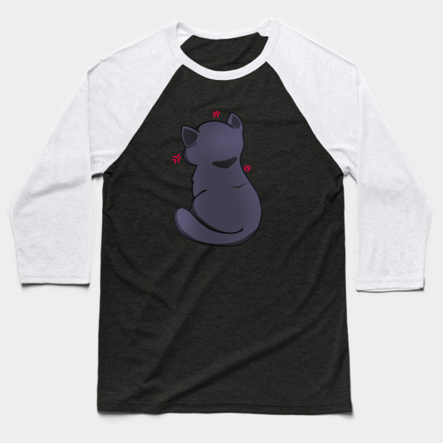 Kawaii Angry Cat from the backside, Cat Love Baseball T-Shirt by logiamerch