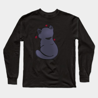 Kawaii Angry Cat from the backside, Cat Love Long Sleeve T-Shirt