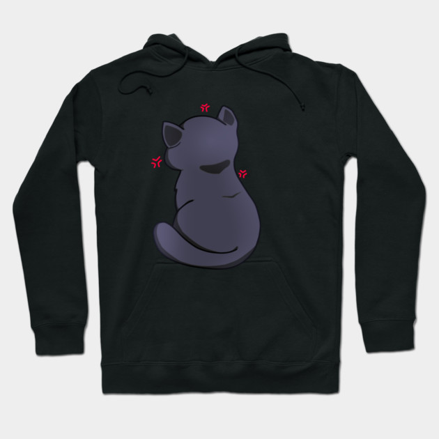 Kawaii Angry Cat from the backside, Cat Love Hoodie by logiamerch