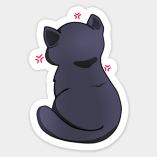 Kawaii Angry Cat from the backside, Cat Love Sticker