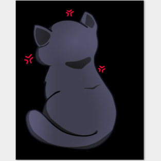 Kawaii Angry Cat from the backside, Cat Love Posters and Art