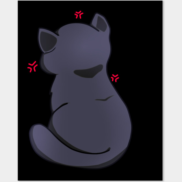 Kawaii Angry Cat from the backside, Cat Love Wall Art by logiamerch