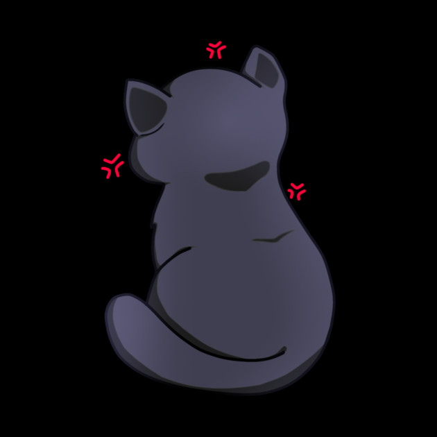 Kawaii Angry Cat from the backside, Cat Love by logiamerch