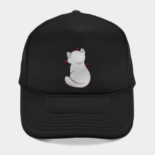 Kawaii Angry Gray Cat from the backside, Cat Lover Hat
