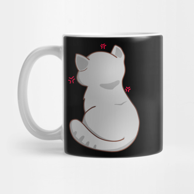 Kawaii Angry Gray Cat from the backside, Cat Lover by logiamerch