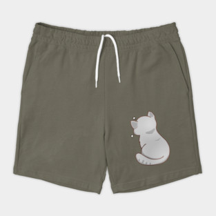 Kawaii Angry Gray Cat from the backside, Cat Lover Shorts