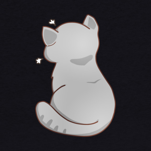 Kawaii Angry Gray Cat from the backside, Cat Lover by logiamerch