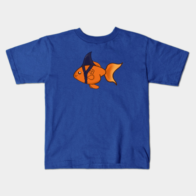 Goldfish Shark Funny Motivational Kids T-Shirt by logiamerch