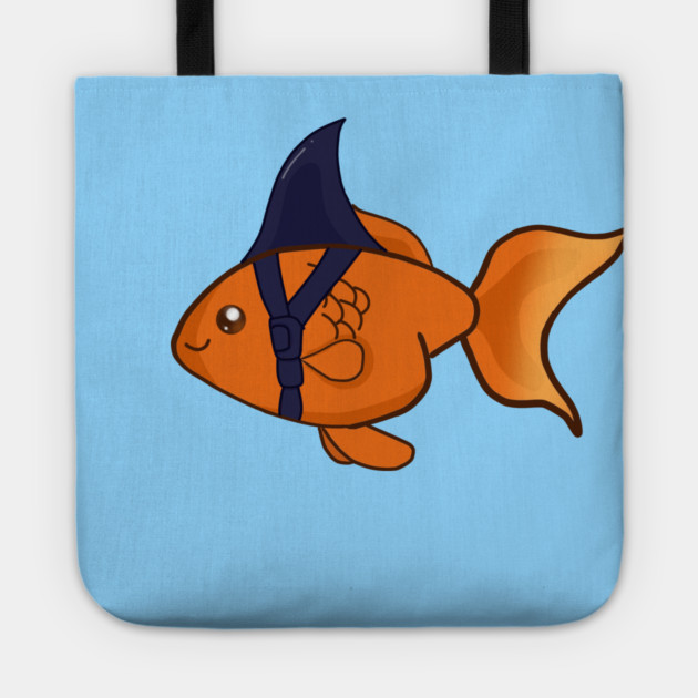 Goldfish Shark Funny Motivational Tote by logiamerch