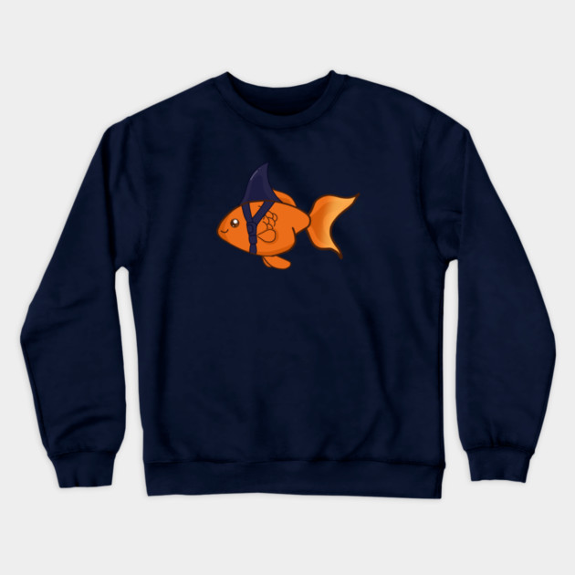 Goldfish Shark Funny Motivational Crewneck Sweatshirt by logiamerch