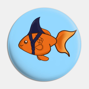 Goldfish Shark Funny Motivational Pin