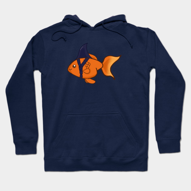 Goldfish Shark Funny Motivational Hoodie by logiamerch
