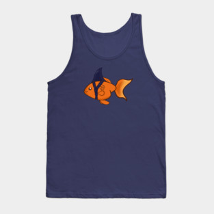Goldfish Shark Funny Motivational Tank Top