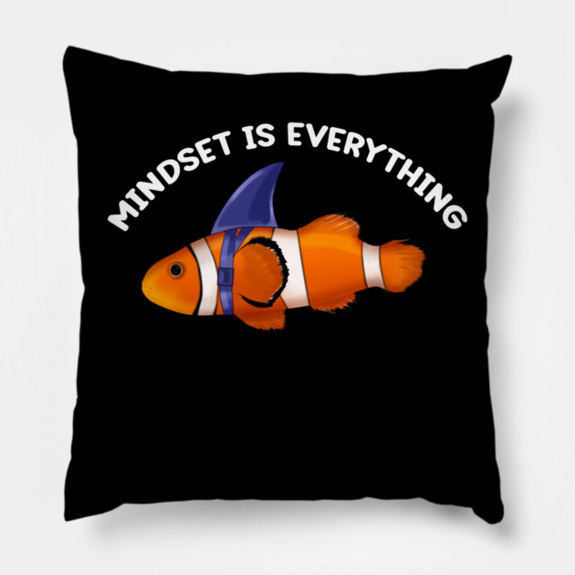 Mindset Motivational quote Cute Goldfish Pillow by logiamerch