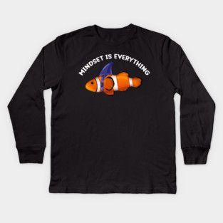 Mindset Motivational quote Cute Goldfish Kids Long Sleeve T-Shirt