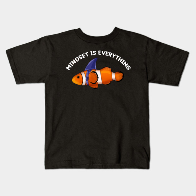 Mindset Motivational quote Cute Goldfish Kids T-Shirt by logiamerch