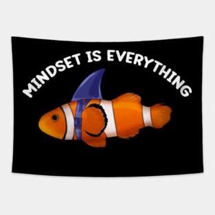Mindset Motivational quote Cute Goldfish Tapestry