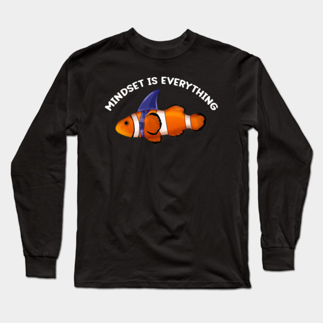 Mindset Motivational quote Cute Goldfish Long Sleeve T-Shirt by logiamerch