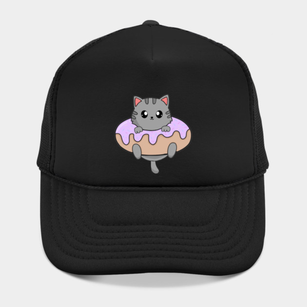 Kawaii Gray Cat inside Donut by logiamerch