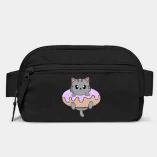 Kawaii Gray Cat inside Donut Bag