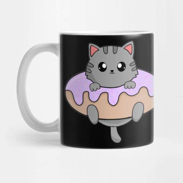 Kawaii Gray Cat inside Donut by logiamerch