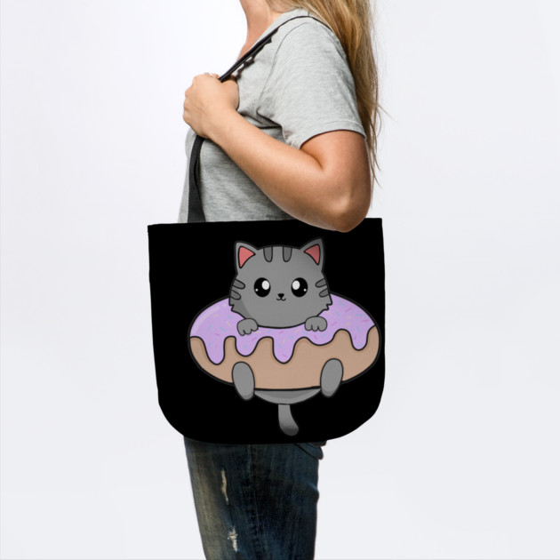 Kawaii Gray Cat inside Donut by logiamerch