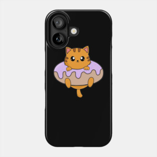 Kawaii Orange Cat inside Donut Phone Case