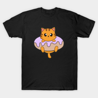 Kawaii Orange Cat inside Donut T-Shirt