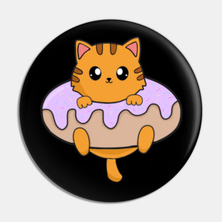 Kawaii Orange Cat inside Donut Pin