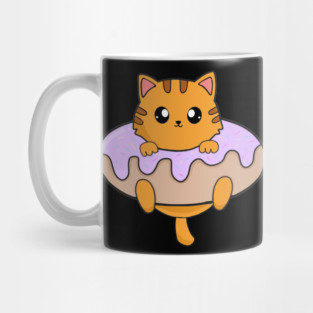 Kawaii Orange Cat inside Donut Mug
