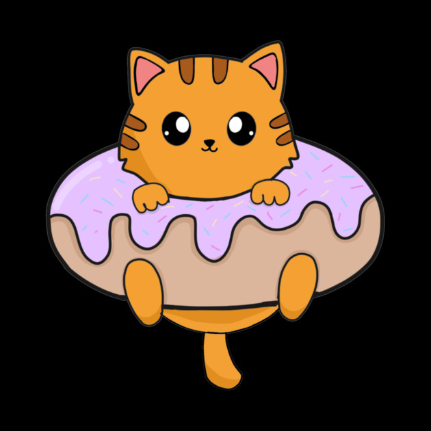 Kawaii Orange Cat inside Donut by logiamerch