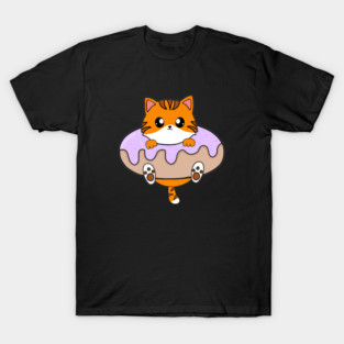 Kawaii Orange Cat inside Donut T-Shirt
