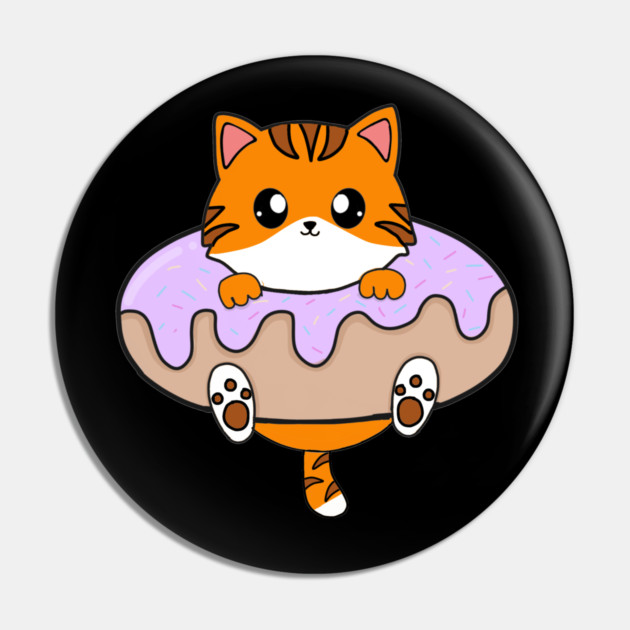 Kawaii Orange Cat inside Donut Pin by logiamerch