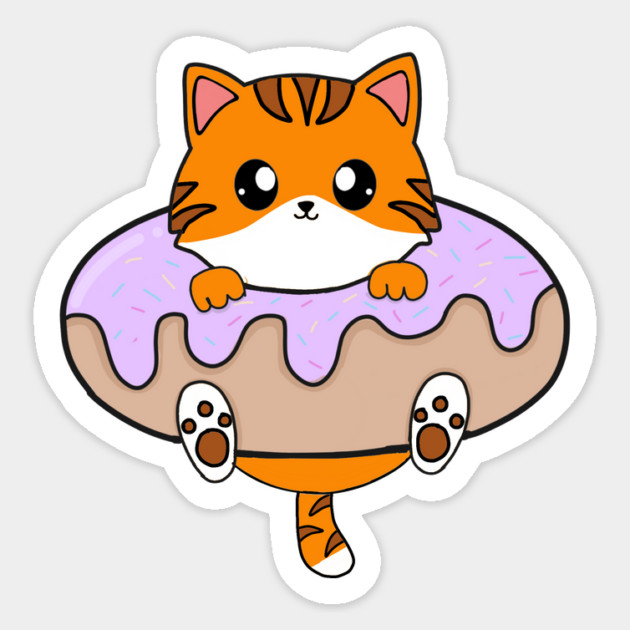 Kawaii Orange Cat inside Donut Magnet by logiamerch