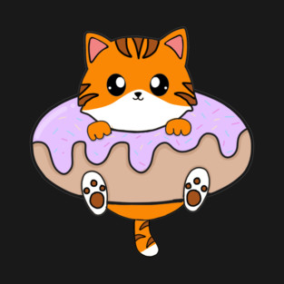 Kawaii Orange Cat inside Donut T-Shirt