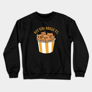 Kawaii Cat inside Box, Funny Chicken Nuggets Cats Crewneck Sweatshirt