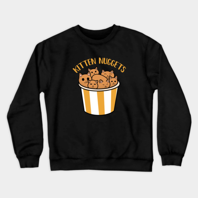 Kawaii Cat inside Box, Funny Chicken Nuggets Cats Crewneck Sweatshirt by logiamerch