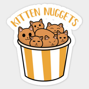 Kawaii Cat inside Box, Funny Chicken Nuggets Cats Sticker