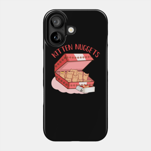 Kawaii Cat inside Box, Funny Chicken Nuggets Phone Case by logiamerch