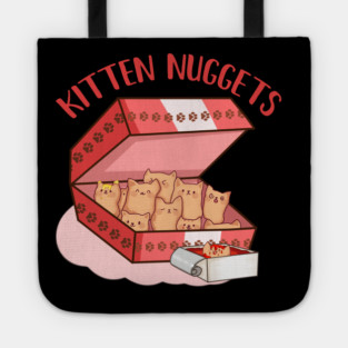 Kawaii Cat inside Box, Funny Chicken Nuggets Tote