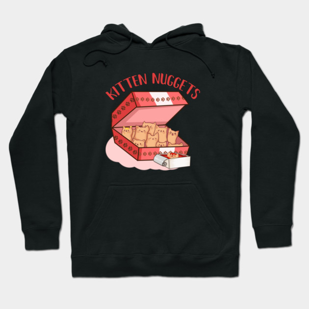 Kawaii Cat inside Box, Funny Chicken Nuggets Hoodie by logiamerch