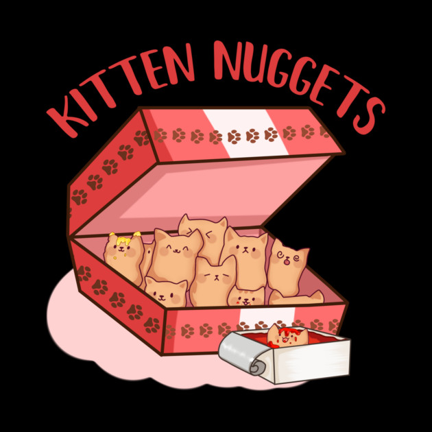 Kawaii Cat inside Box, Funny Chicken Nuggets by logiamerch