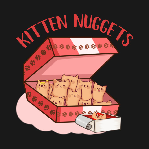 Kawaii Cat inside Box, Funny Chicken Nuggets by logiamerch