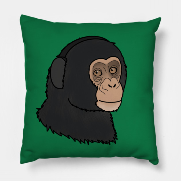 Cute Chimpanzee, Monkey Pillow by logiamerch