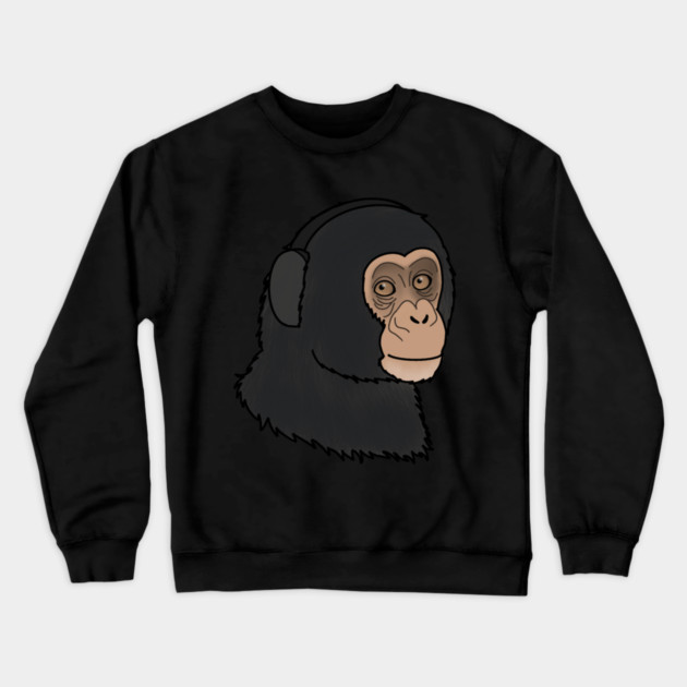 Cute Chimpanzee, Monkey Crewneck Sweatshirt by logiamerch