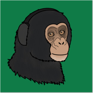 Cute Chimpanzee, Monkey Posters and Art