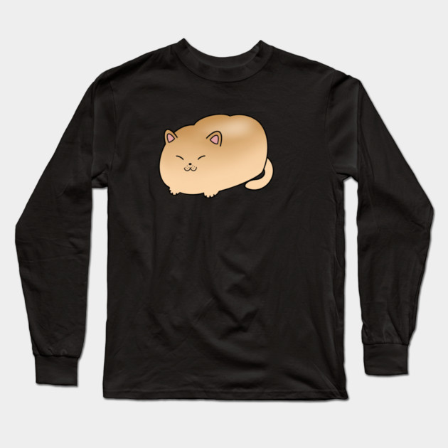 Funny Cat Bread Shape, Love Cats Long Sleeve T-Shirt by logiamerch