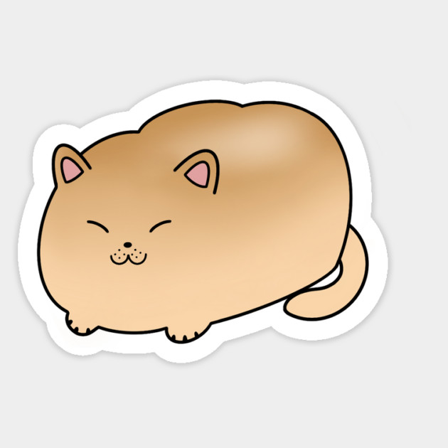 Funny Cat Bread Shape, Love Cats Sticker by logiamerch